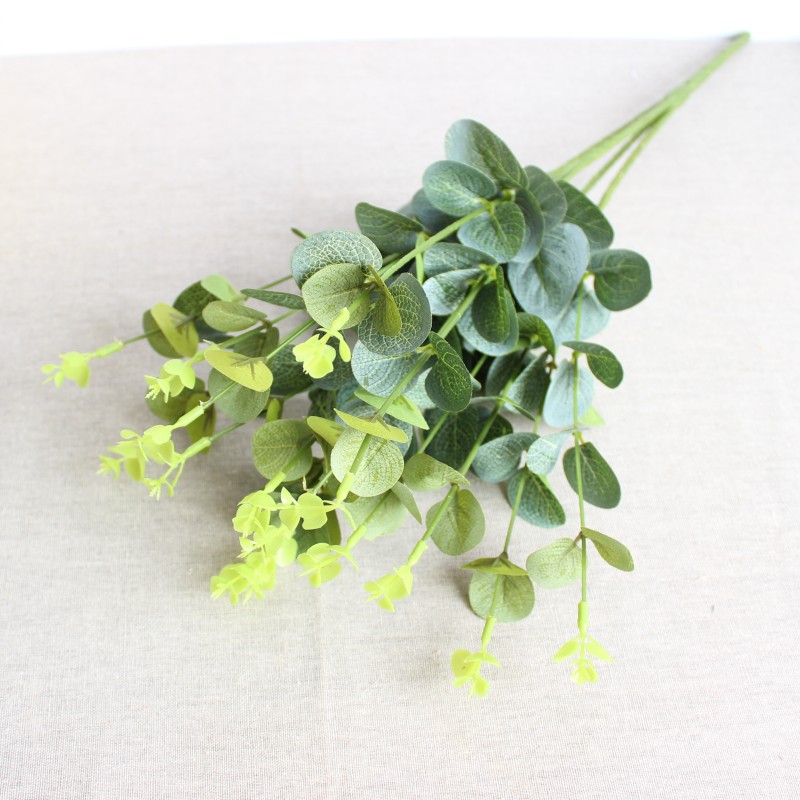 

16 branches Eucalyptus leaves Artificial Plants For Wedding Home Decoration Fake Plants Party Garden Table Decor, As pic