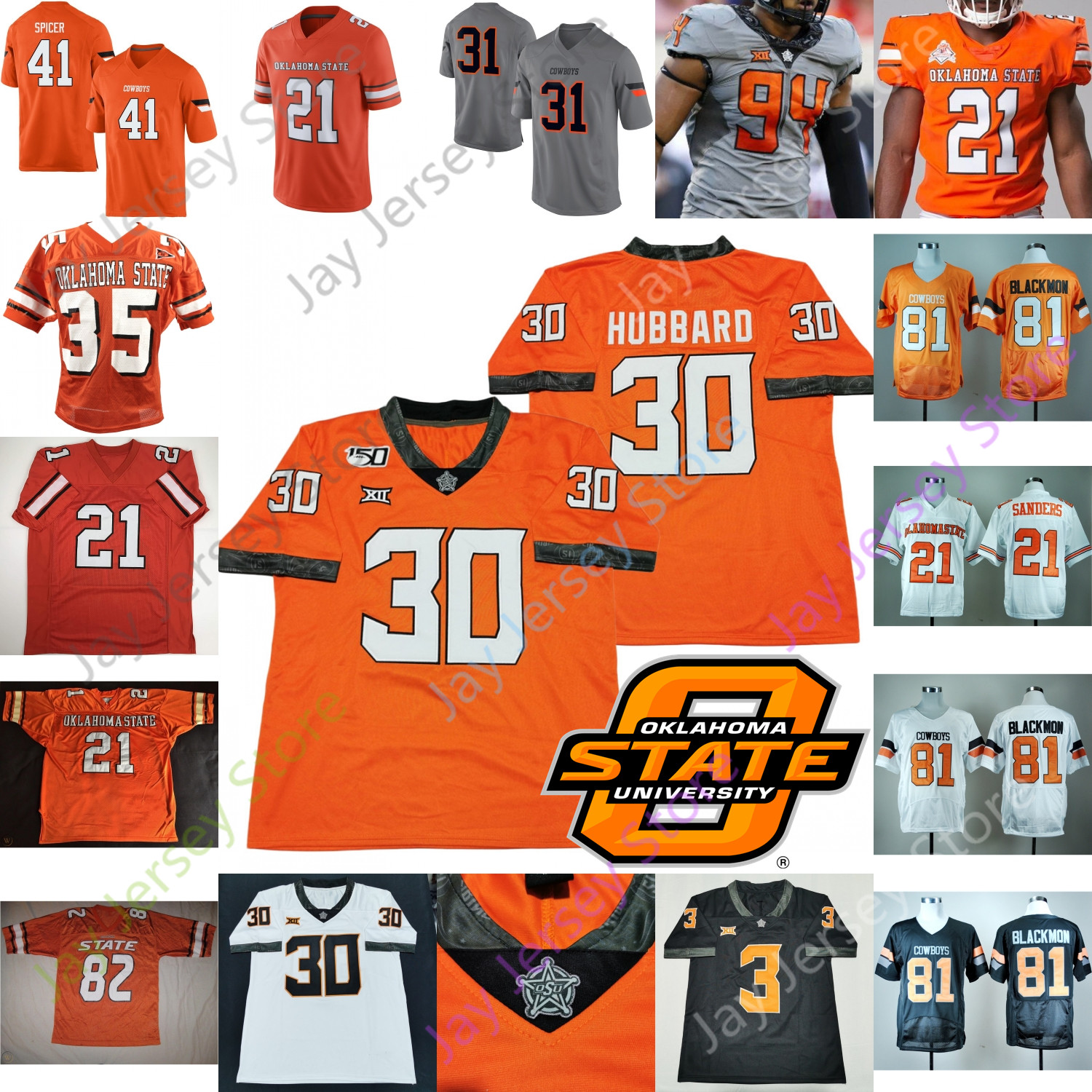 

Cusom 2020 Oklahoma State OSU Football Jersey NCAA College Shane Illingworth Ethan Bullock LD Brown Malcolm Rodriguez White, Orange iii