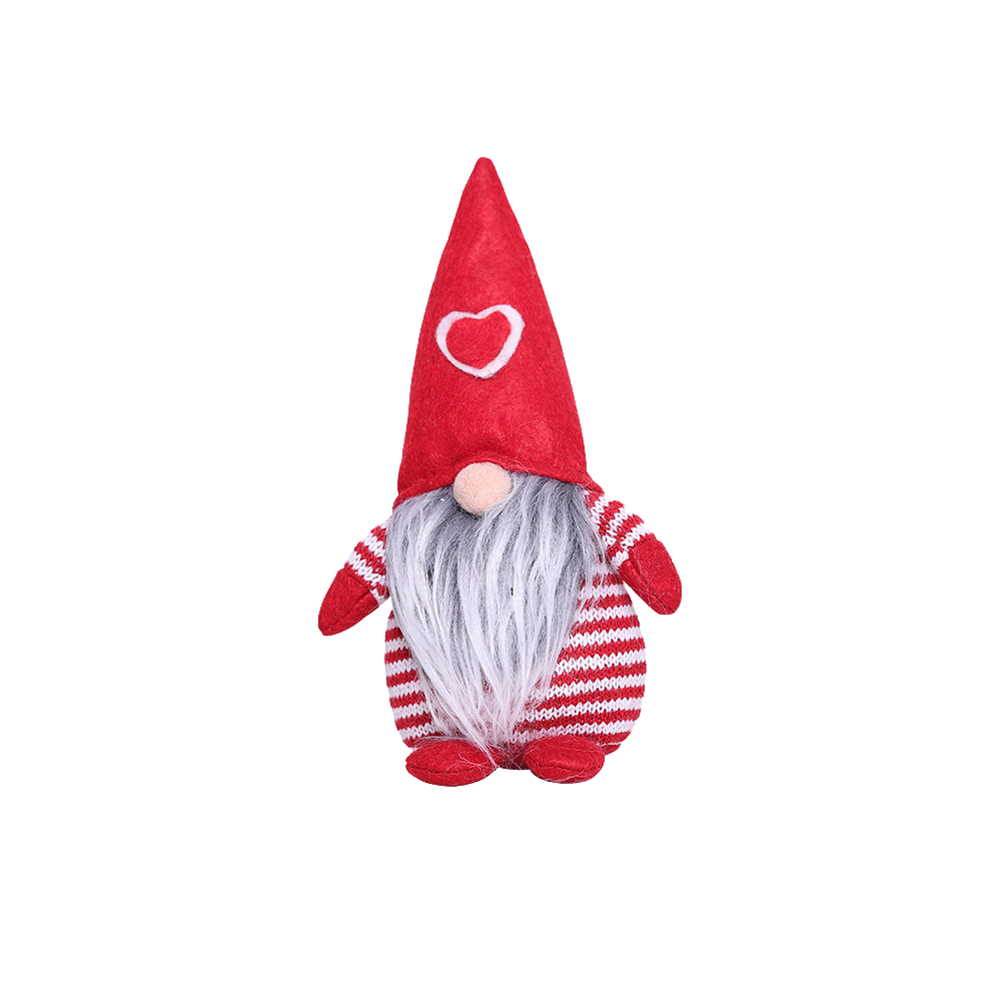 

Gift Kids Accessories Cute Striped Clothing Party Ornament Heart Shape Hat Non Woven Fabric Portable Faceless Christmas Doll