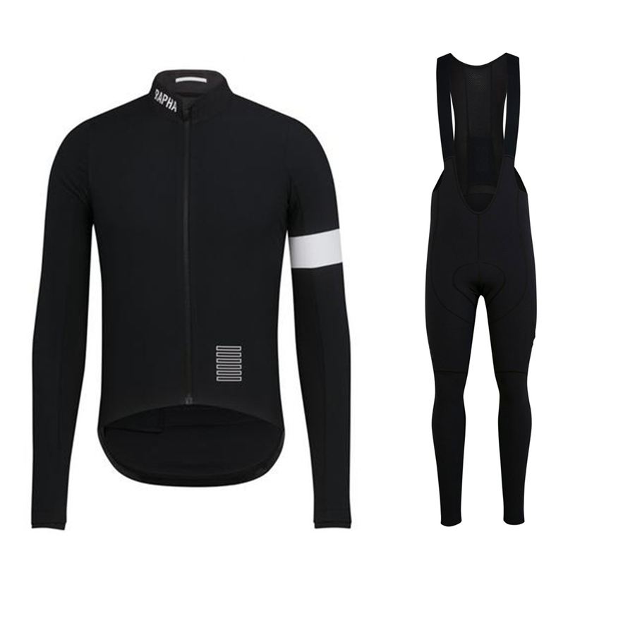 

RAPHA team Cycling long Sleeves jersey (bib) men`s sets mens quick dry ropa ciclismo MTB clothes racing wear q1008, 10