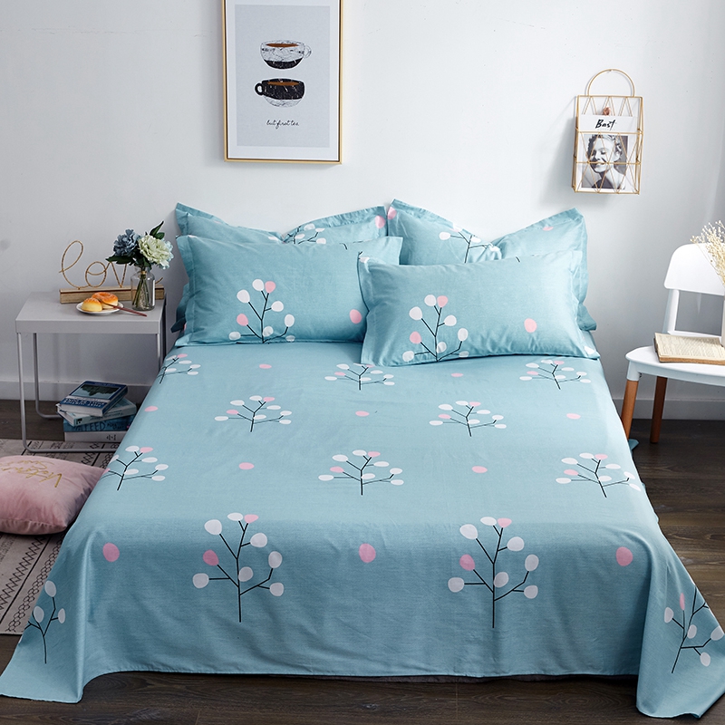 

Fashion Simple Style Blue print home bedding 3pcs Sets Bed Sheet Pillow Cases Queen King Large Size 270x250cm, Style11