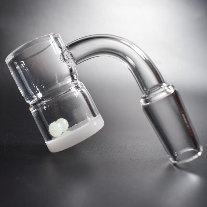 

2019 New Splash Guard Quartz Banger Nail 10mm 14mm 18mm Male Female 45 90 Degrees Quartz Nails Terp Pearls For Glass Water Bongs
