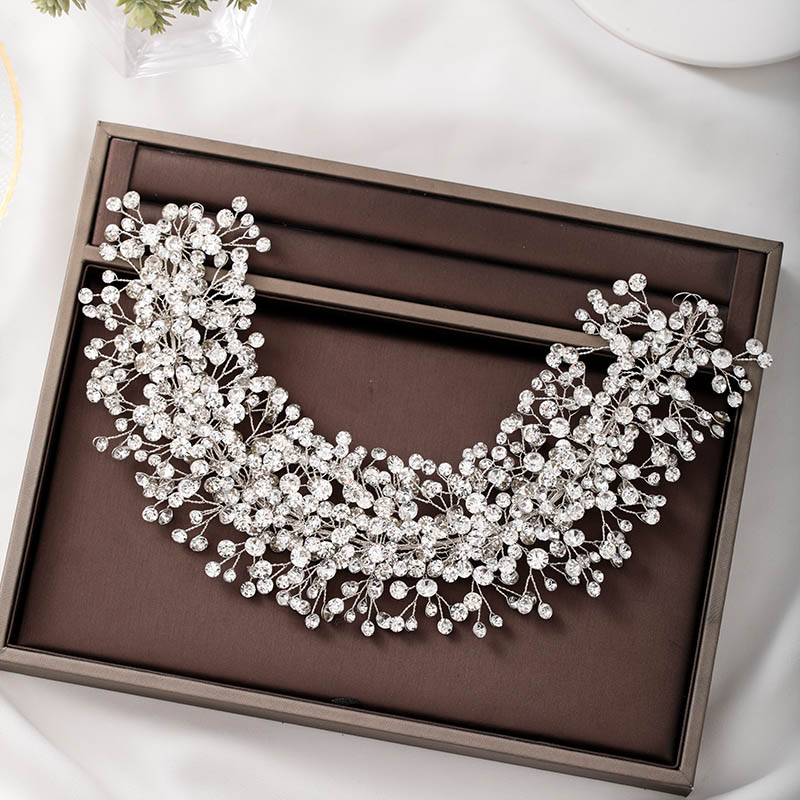 

FORSEVEN Korea Fashion Silver Color Shining Crystal Headbands Hair Bands Women Girls Bride Noiva Wedding Veil Decorative Jewelry