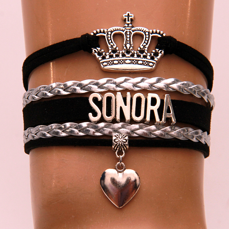 

Infinity Love Sonora Bracelets Bangles Heart Charm Braided Pu Leather Bracelet Jewelry For Women Men Trendy Drop Shipping