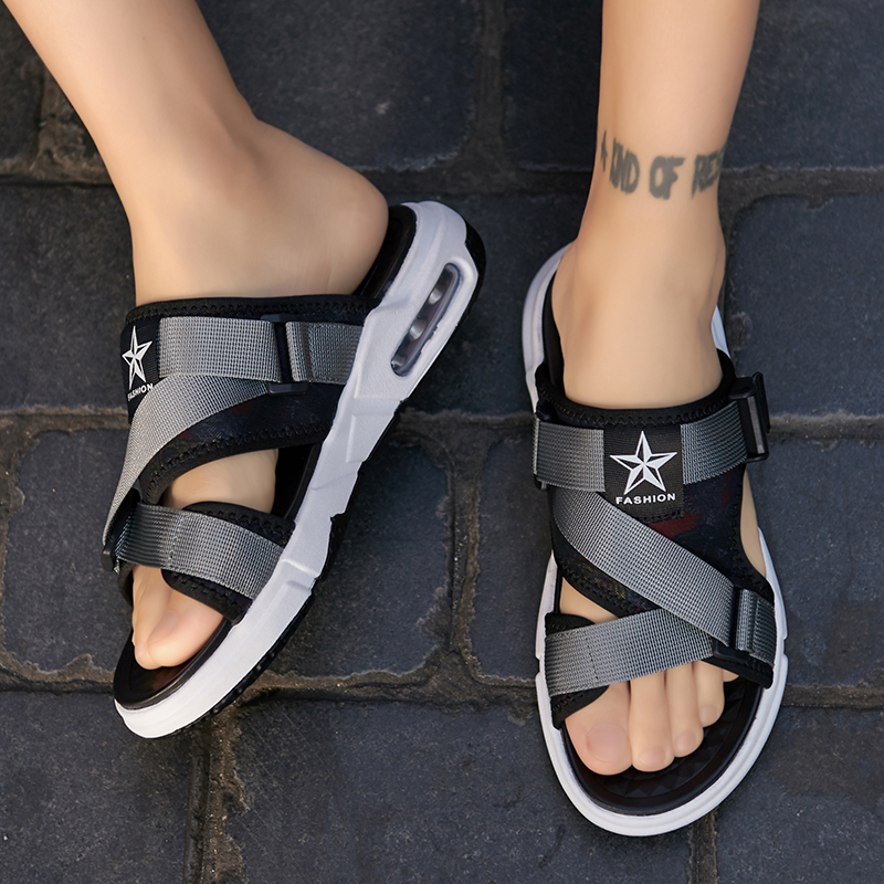 

Slippers Man Sandalle De Homme Zandalias Sandalet Rasteira Masculina Hombre Sandalsslippers 2021 Vietnam Roman Transpirables Para Shoes, Black