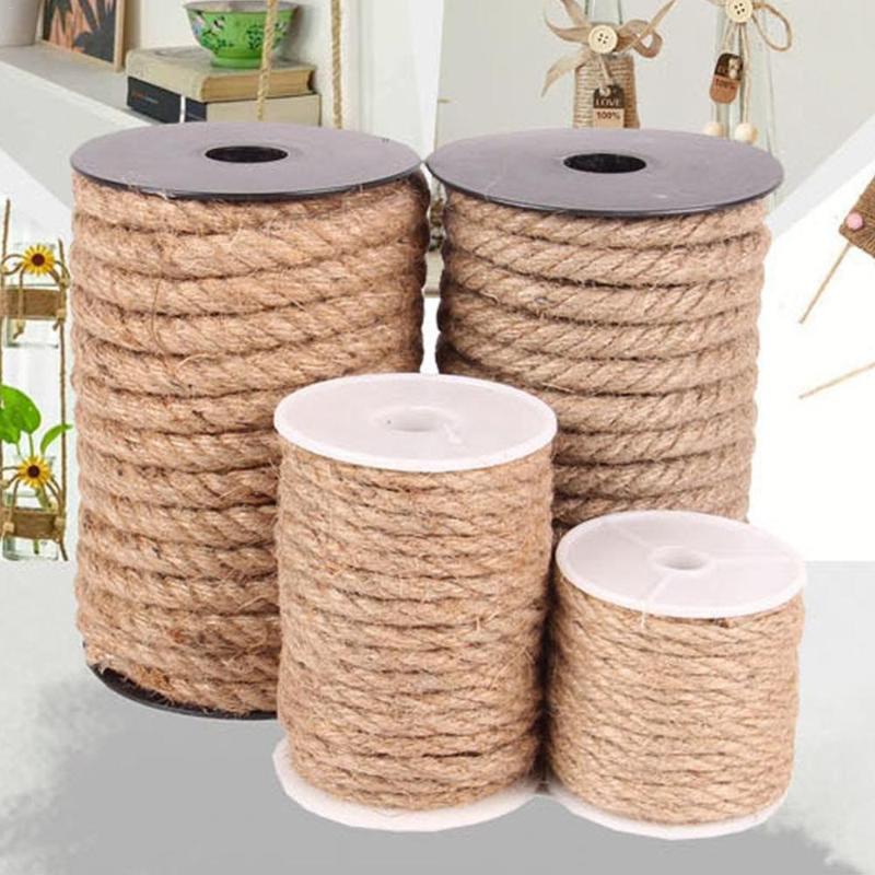 

10M Natural Sisal Rope For Cat Climbing Frame DIY Hand-Made 4-12MM Jute Rope Lamp Decoration Binding Ropes Packaging, 4mm x 10m