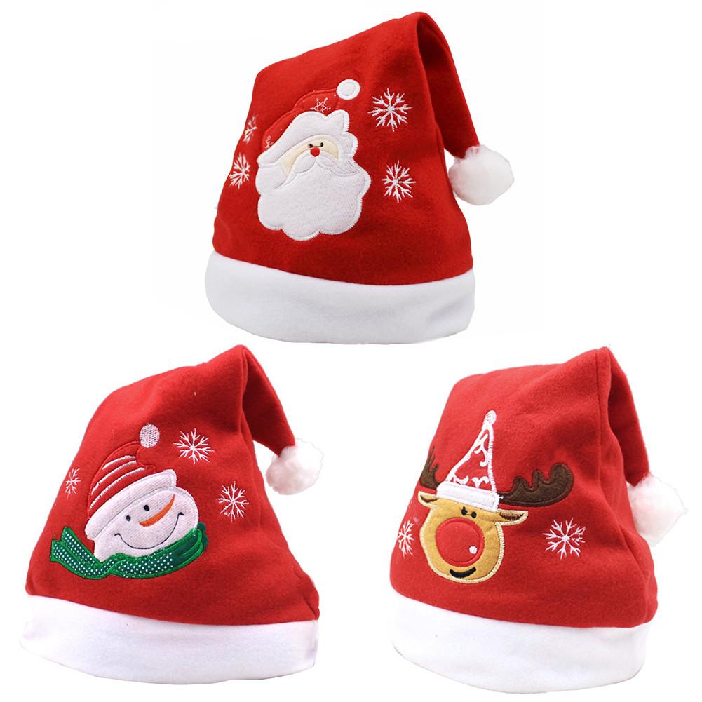 

Embroidered Christmas Hat Adult Christmas Hat Snowman Dress Up Festive Party Decoration Old Deer Decoration