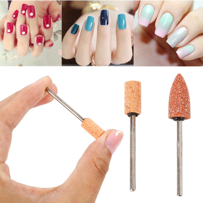 

High Efficiency Cylinder Cone Corundum Grinding Head Polishing Polisher Head Replacement Manicure Nail Drill Bit Tool TSLM2