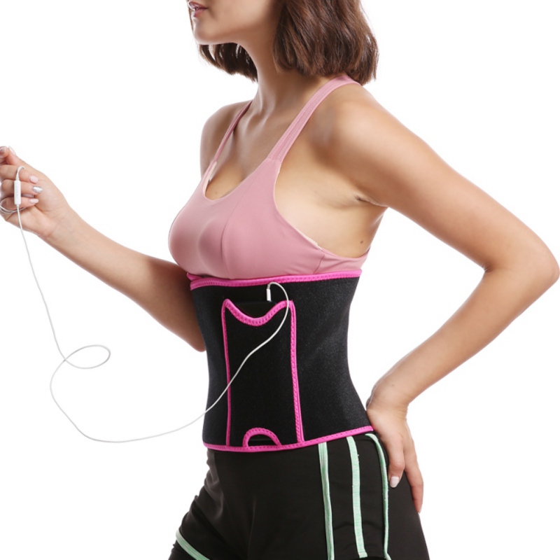 

1PCS Men Women Gym Body Shaping Lumbar Belt Adjustable Waist Support Fitness Sports Belly Belt Lumbar Brace With Pocket New, Blue