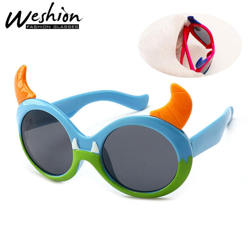Tête d'ours ronde enfants lunettes de soleil polarisées filles garçon enfants lunettes bébé Carton lunettes de soleil 2019 lunettes flexibles Nin