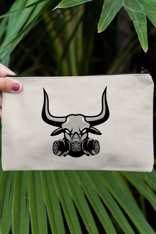 

Angemiel Clutch Gas Masker Bull Portfolio Hand Makeup Bag
