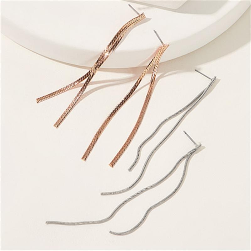 

Dangle & Chandelier Boho Fashion Geometric 3 Type Of Gold Silver Chain Simple Earrings For Women Vintage Earring Jewelry Valentine Wedding G