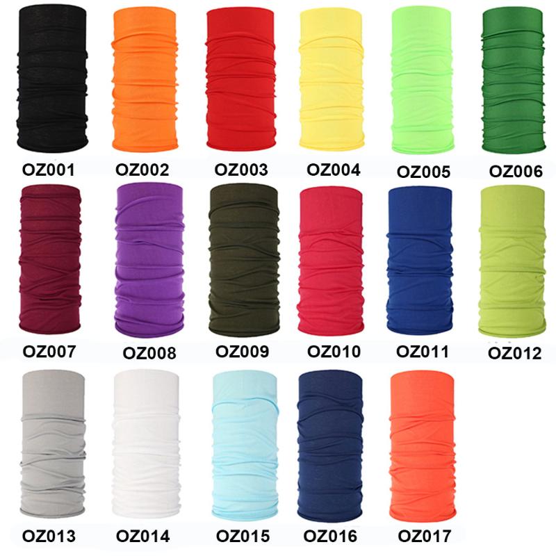 

Custom Solid Bandana Headband Tube Scarfs Plain Seamless Bandanas Cycling Face Mask Shield Hiking Scarves Neck Gaiter 100pcs/lot, Oz005