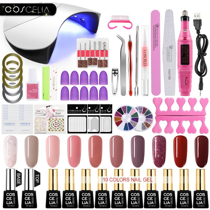 

COSCELIA 8ml Gel Nail Polish Sets For Manicure Set For Nail Art Semi-Permanent Manicura Varnish Sets Manicure Kit