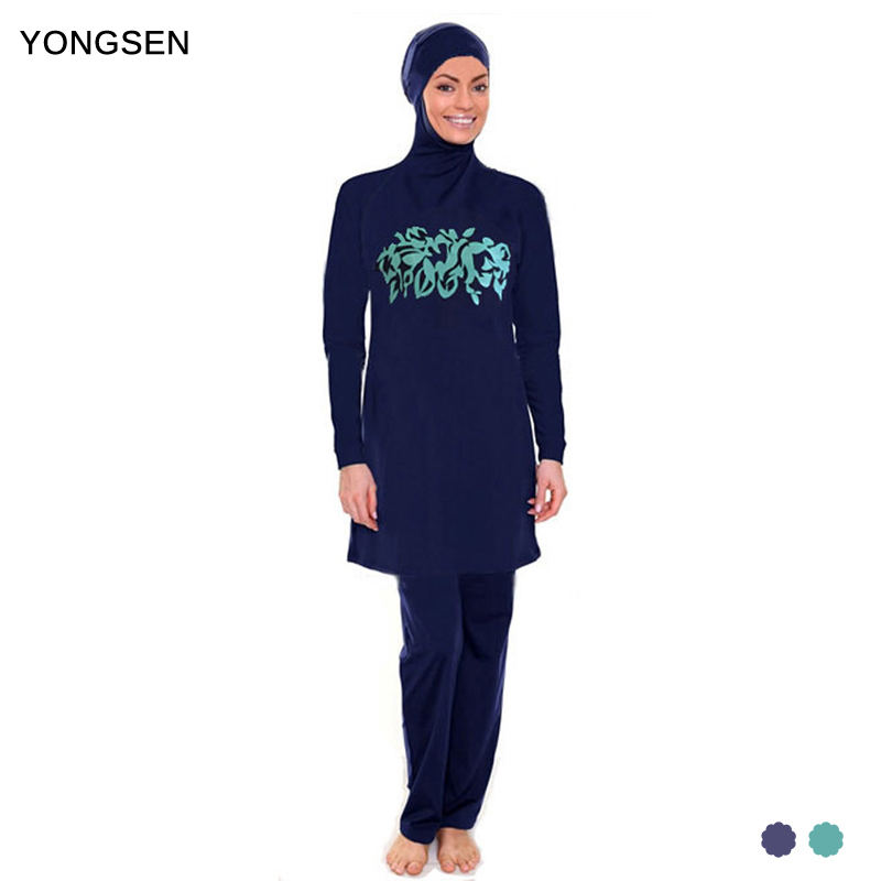 

YONGSEN Muslim Swimwear Full Coverage islamic swim wear Swimsuits Sleeve High Quality Burkinis Beach Wear Plus Size Women