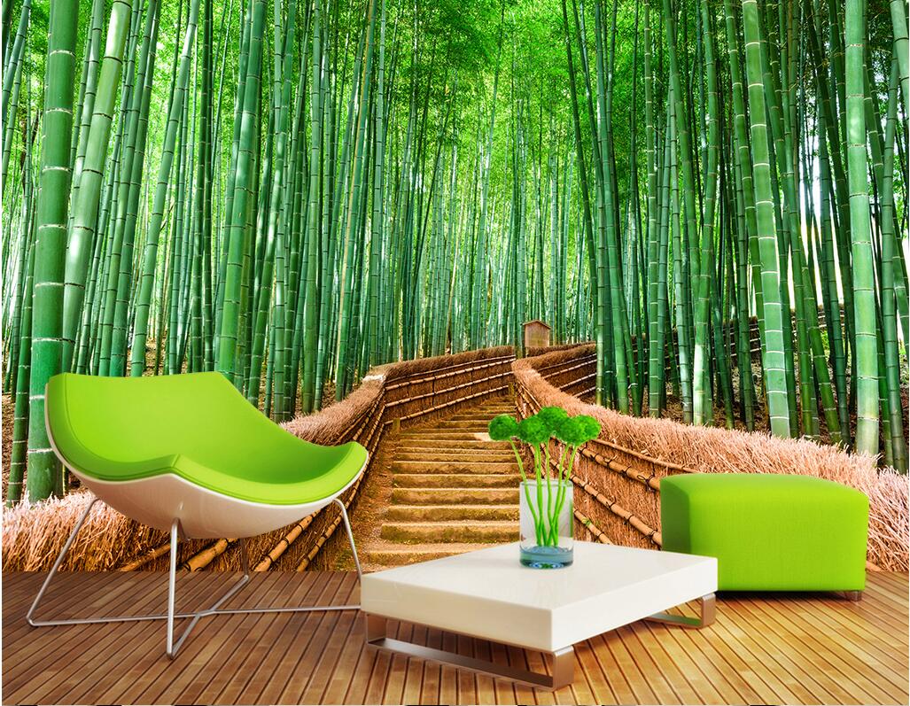 

WDBH 3d wallpaper custom photo Bamboo forest road scenery tv background living room Home decor 3d wall murals wallpaper for walls 3 d, Non-woven