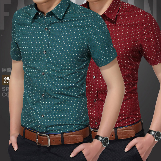 

Mens Designer Tshirt Short Sleeve Casual Fashion Dot Pattern Shirt Luxury Summer Spring Slim Fit Shirts Men Fashion Tops, White