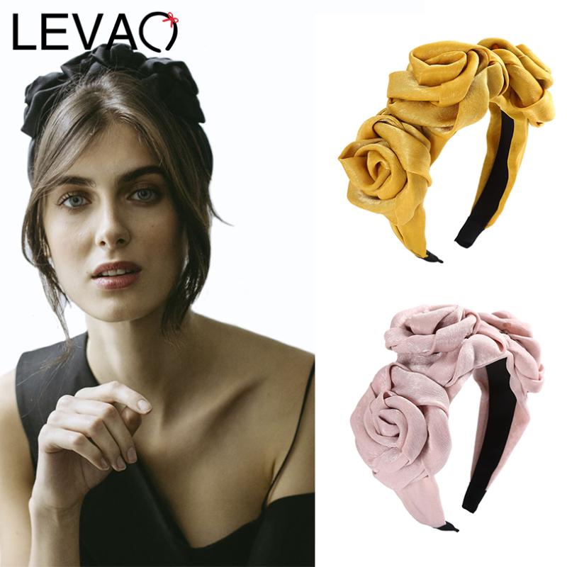 

LEVAO Elegant Satin Headband Bezel Turban Hairband Girls Knot Hair Circle Bow Hair Accessories Headwear Bohemia Women Fashion