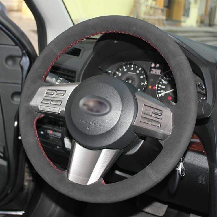 DIY Custom Hand Sew Car Steering Wheel Cover For Subaru Forester-image-454778748