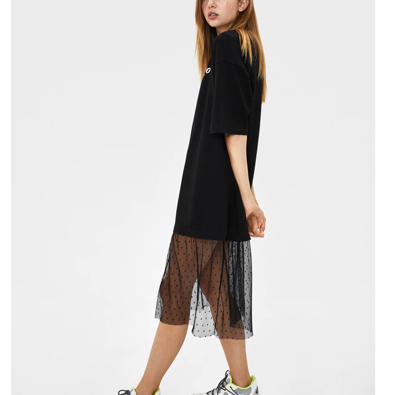 

Lace Mesh Maxi T Shirt Dress Women Summer Beach Party Night Sexy Casual Vintage Black Long Dresses Sundress Oversized Plus Size