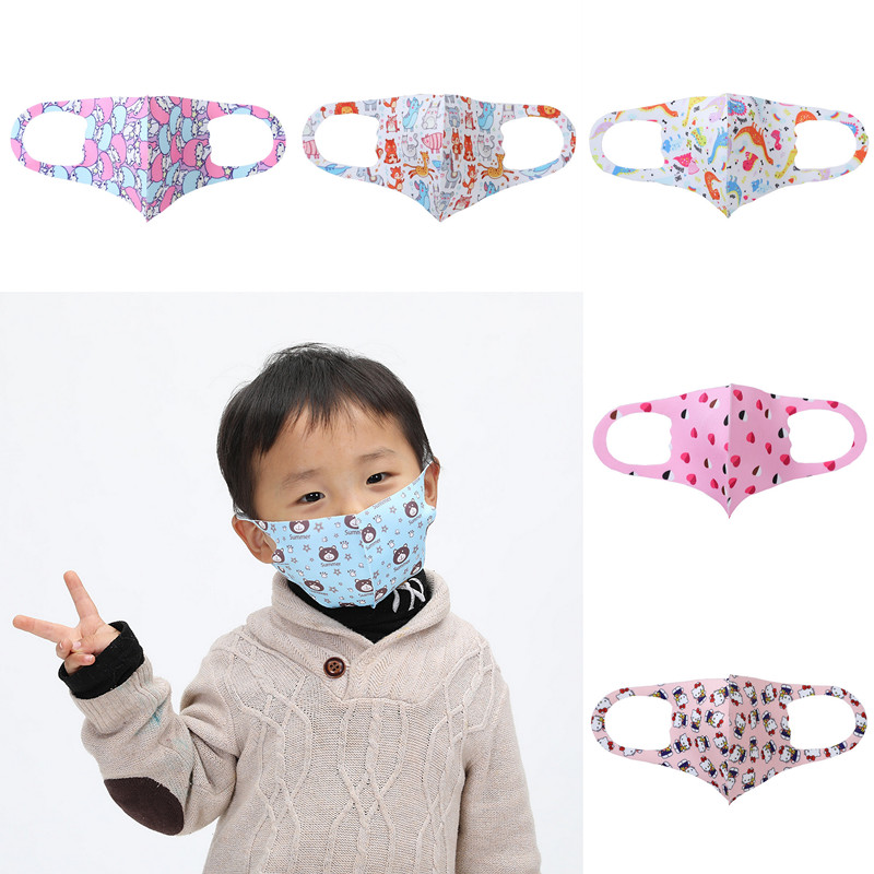 Mr.Better 10pcs Enfants Lavable Coton Dessin Animé Bouche Protection Anti-brume Anti-poussière Respirant 