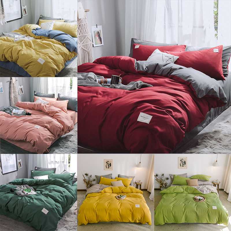 

Home Textile Bedding Sets pink Simple bed linens Duvet Cover Set Quilt cover nordic bed Hybrid Cotton Brief queen size, Style15