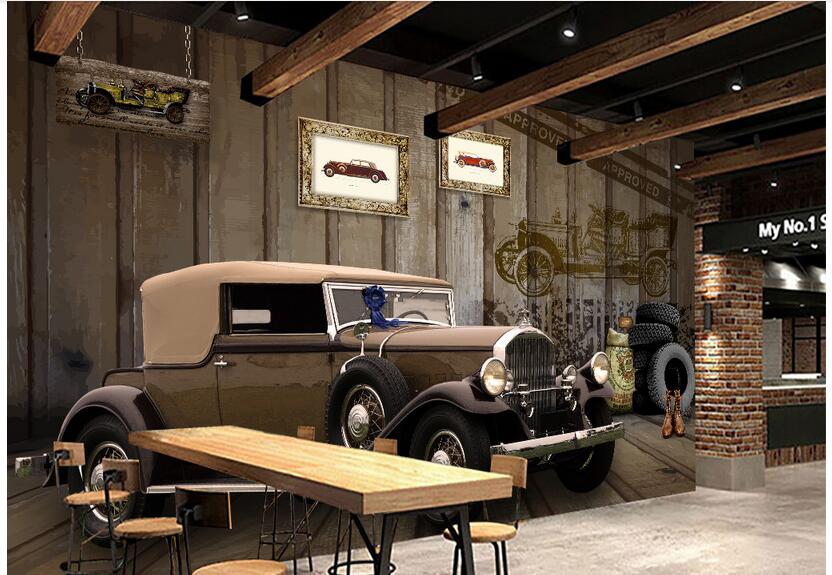 

WDBH 3d wallpaper custom photo Vintage classic car american image wall living room office Home decor 3d wall murals wallpaper for walls 3 d, Non-woven