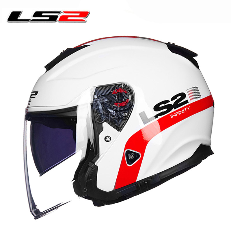 

LS2 OF521 Glass fiber motorcycle helmet dual len open face moto helmet with quick released buckel original LS2 half face helmets
