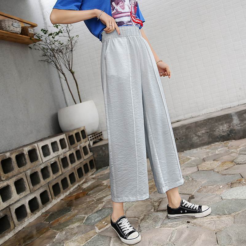 

New Spring Summer Hot Sale Solid Wide Leg Pants Casual Trousers Loose Pants Women's High Waist Stylish Loose Harem, Black