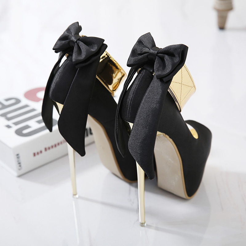 

new suede super high heel sexy fish mouth waterproof platform stiletto shoes, Black
