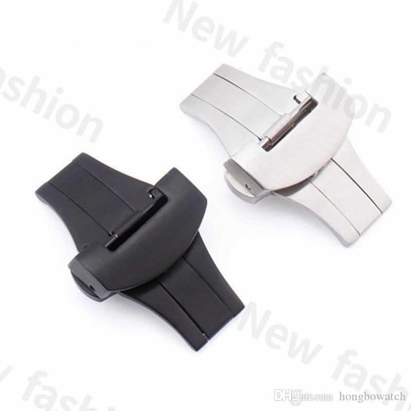 

New fashion Substitute Panerai Stainless steel brushed solid double butterfly buckle Silicone strap strap buckle 20mm / 22mm