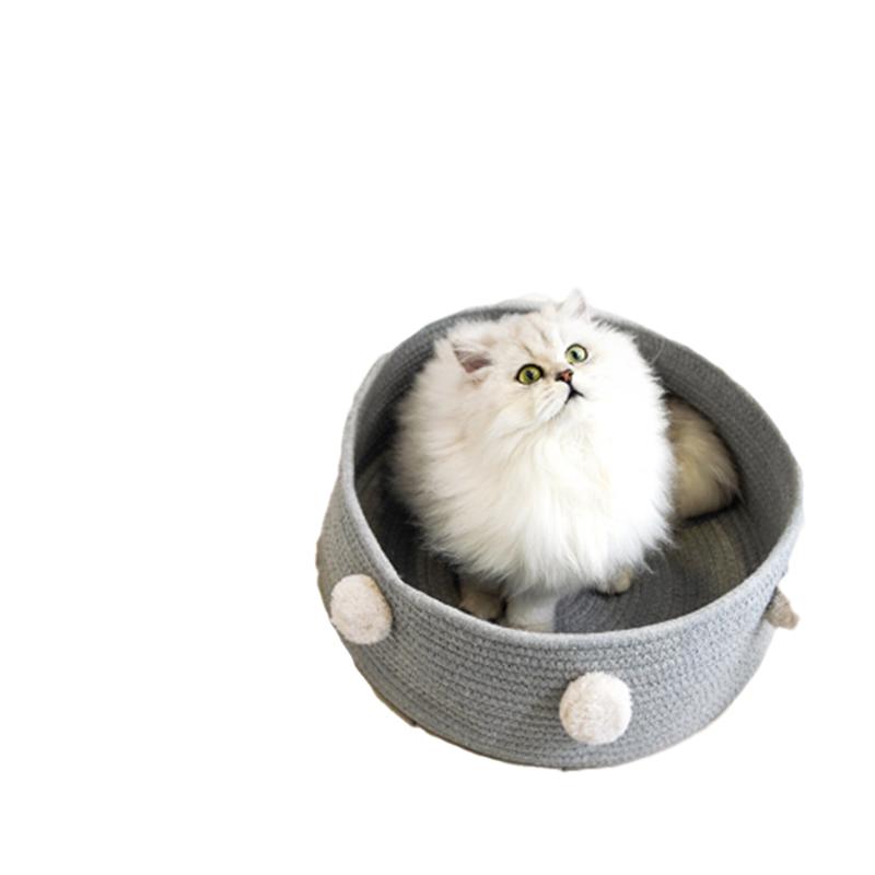 

New Home Solid Cat Beds Ball Breathable Round Shape Wave Cat Use Supplies Cute Solid Thin Summer Use 2020