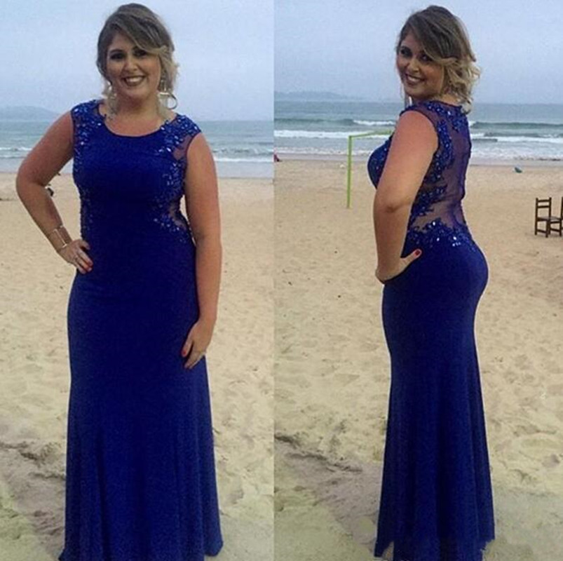 2020 sirène mère de la mariée Robes appliques de perles de mariage Illusion Retour Prom Dresss Taille Plus formelle mère Robes de soirée