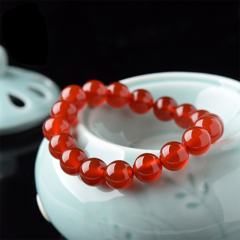 

Other Bracelets Natural Red And Black Agate Bracelet For Men Women Lovers Transfer Bead BraceletCharms Party Gifts
