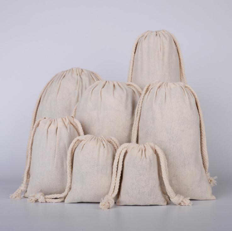 

Blank Christmas Storage Cotton Canvas Makeup Bag With Drawstring 6 Sizes Bag For Santa Sacks DIY Print SN2067