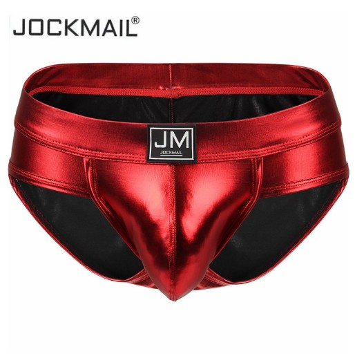 Gold Color jockmail sexy men underwear slips hombre thong men briefs Bikini tanga gay underwear penis pouch big sheath jockstrap PU leather