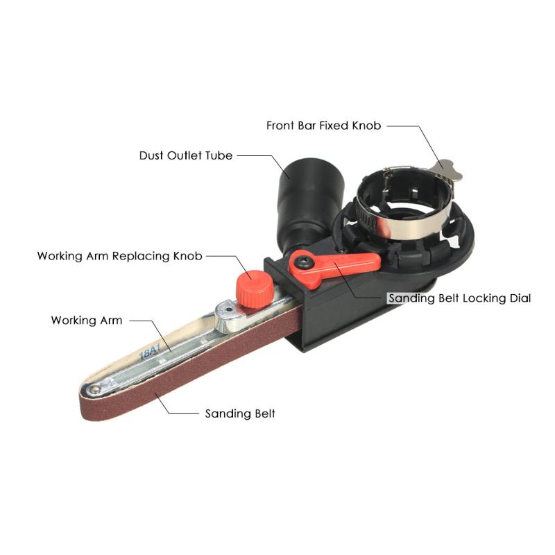 

New Angle Grinder Mini DIY Sander Sanding Belt Adapter Grinding Machine Bandfile Belt Head Sander for 115mm 4.5" and 125mm 5