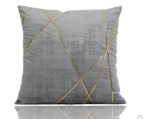 

Simple modern original gray gold bar light bedside pillowcase Living room sofa pillowcase