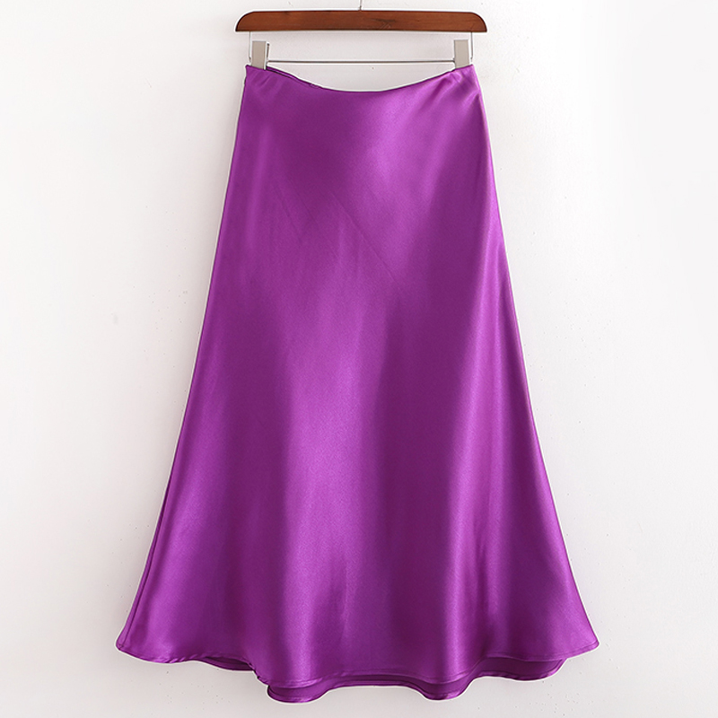 

Elina Casual High Waisted Skirts Women Fashion Loose Purple Trumpet Skirt Women Elegant Mid Calf Skirts Female Ladies ER, Xdsk5727