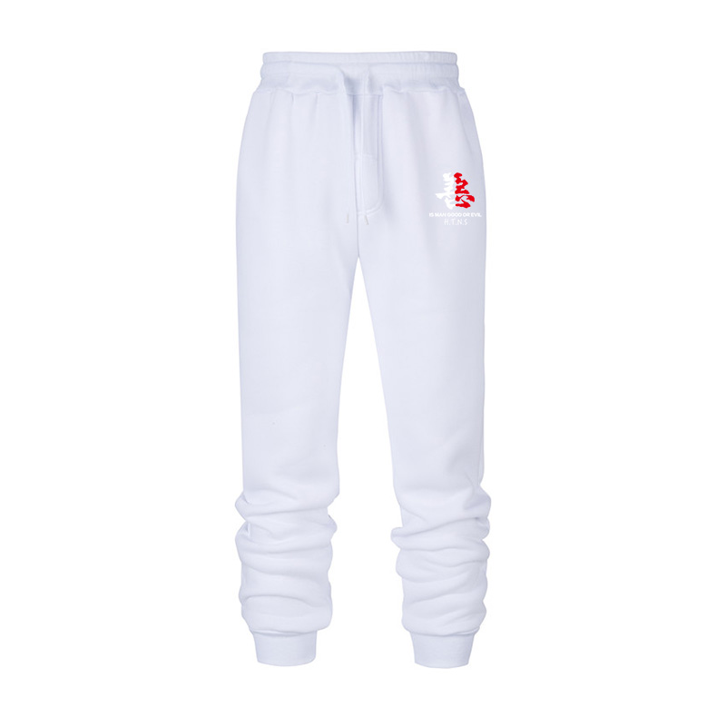 

Sports pants letter printing cotton jogging pants men and women high waist casual hip hop fun sports loose snake shape, Black