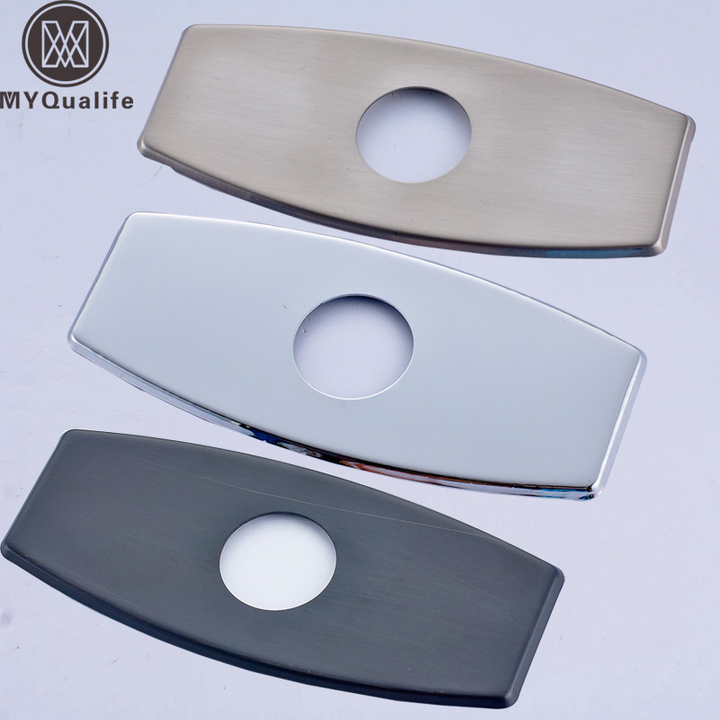 

Free Shipping 6 inch Bathroom Kitchen Sink Cover Deck Plate Double Hole Faucet Cover Plate Black/Chrome/Brushed Nickle