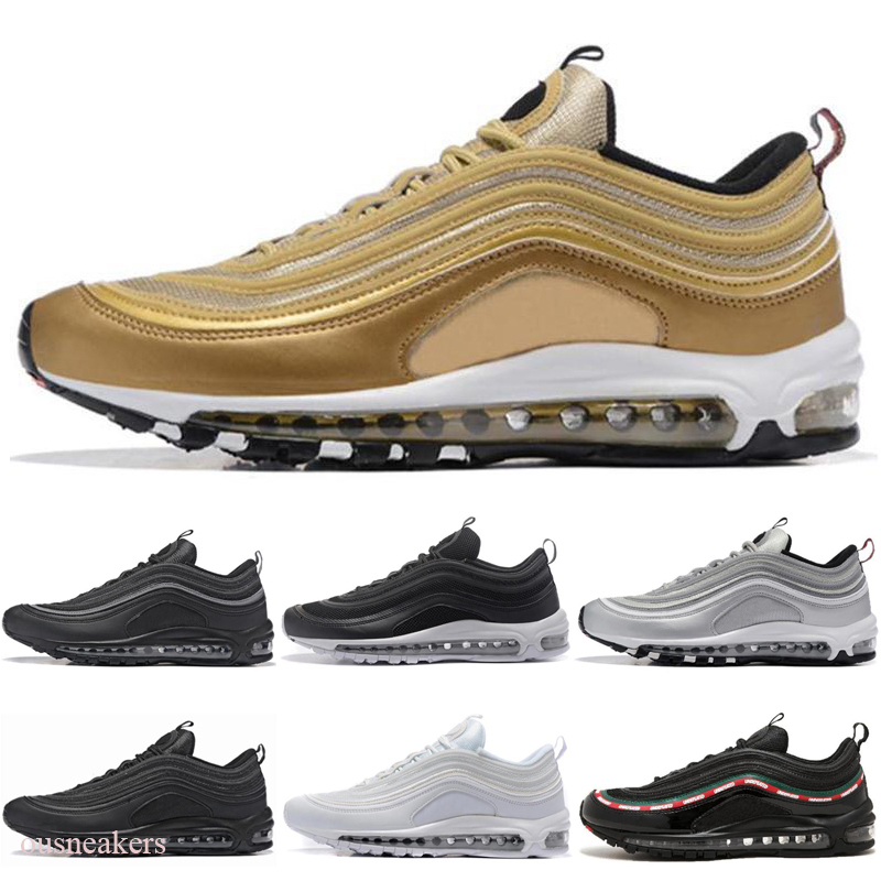 Max 97 MSCHF X INRI Jésus Hommes Chaussures de course invaincue UNDFTD élevé Triple Blanc 97 s Noir Bullet Hommes Femmes Sport Sneakers Taille 36
