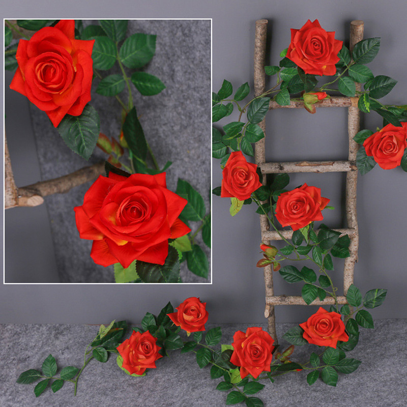 

Artificial Rose Garland Flower Leaf Vine Ivy Floral Wedding Garden Hanging Decor, Pink