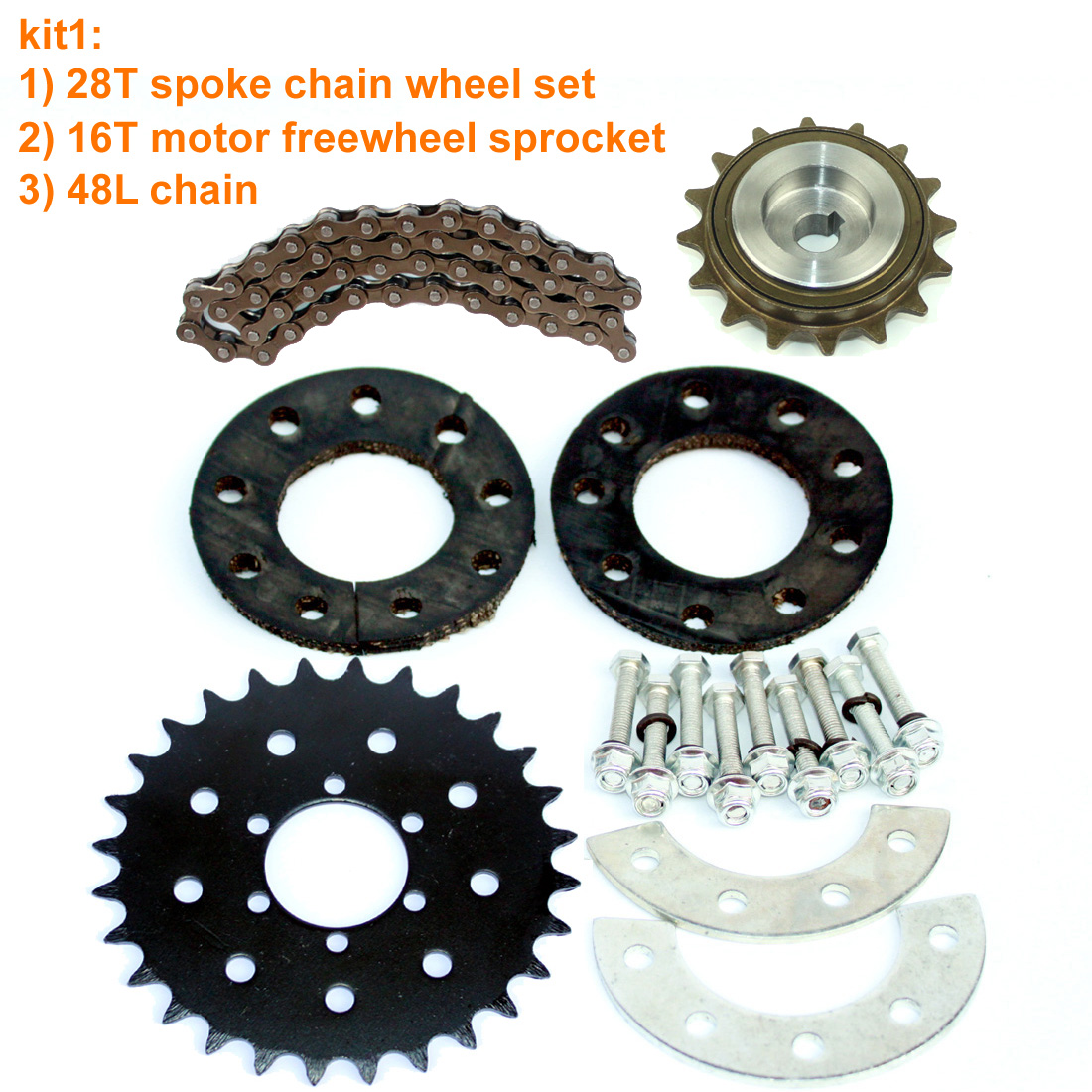 

Bike Spoke Wheel Chainwheel 28T Bicycle Sprocket For Spokes Mount Electric Bike Left Drive Kit Replacement Parts Spokes Gear Set