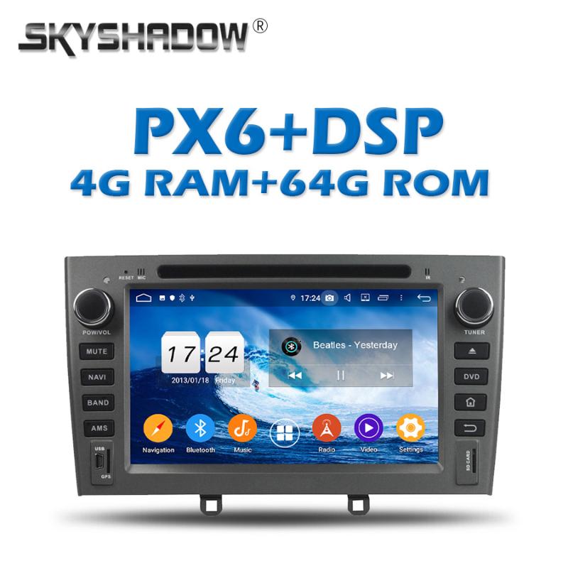 

PX6 Car DVD Player DSP TDA7851 Android 9.0 4G + 64GB GPS map RDS Auto Radio wifi IPS Bluetooth 5.0 For PG 408 2007-2010