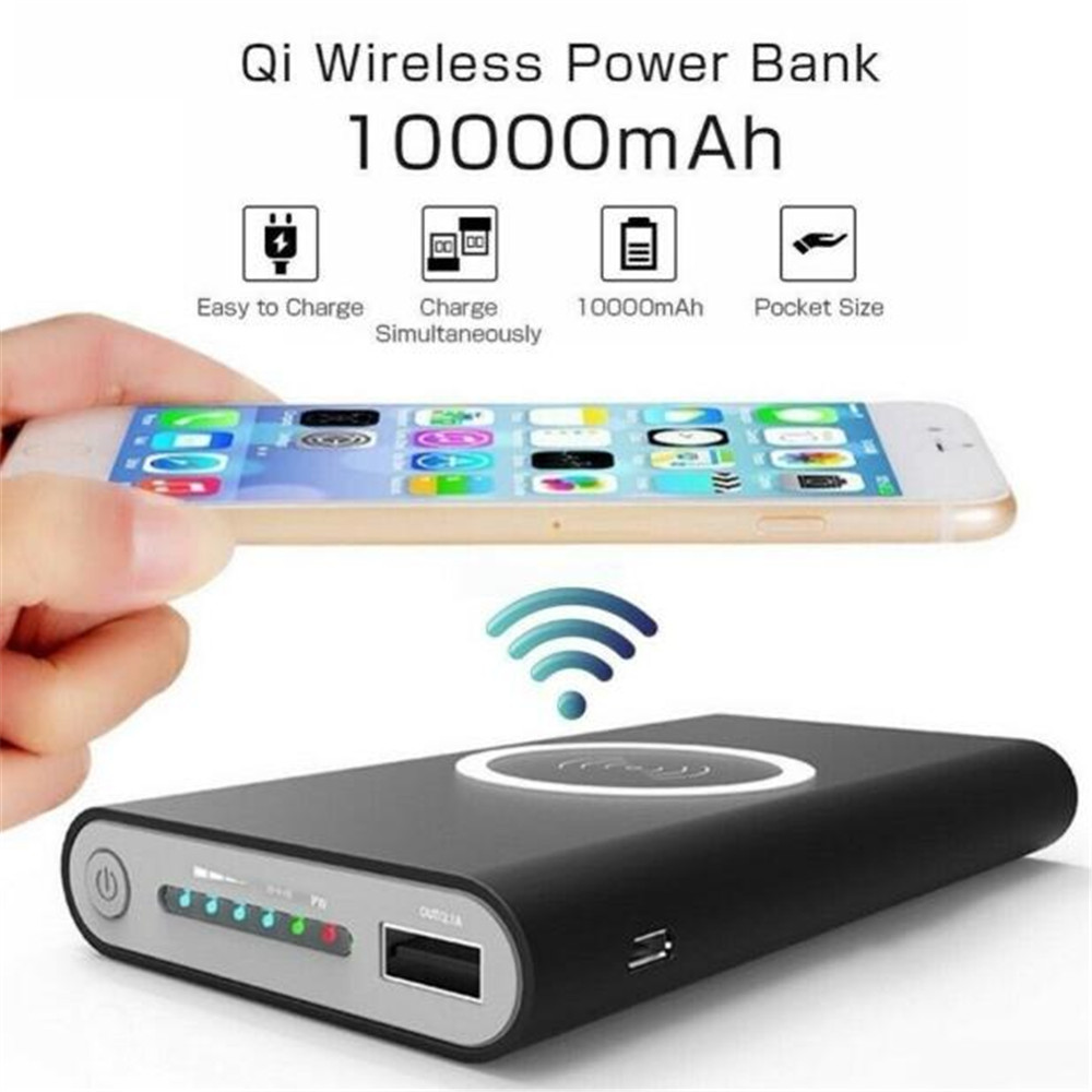 

10000mah wireless charger Power Bank External Battery Quick Charge Wireless Charger Powerbank Portable Mobile Phone Charger for iPhone 11