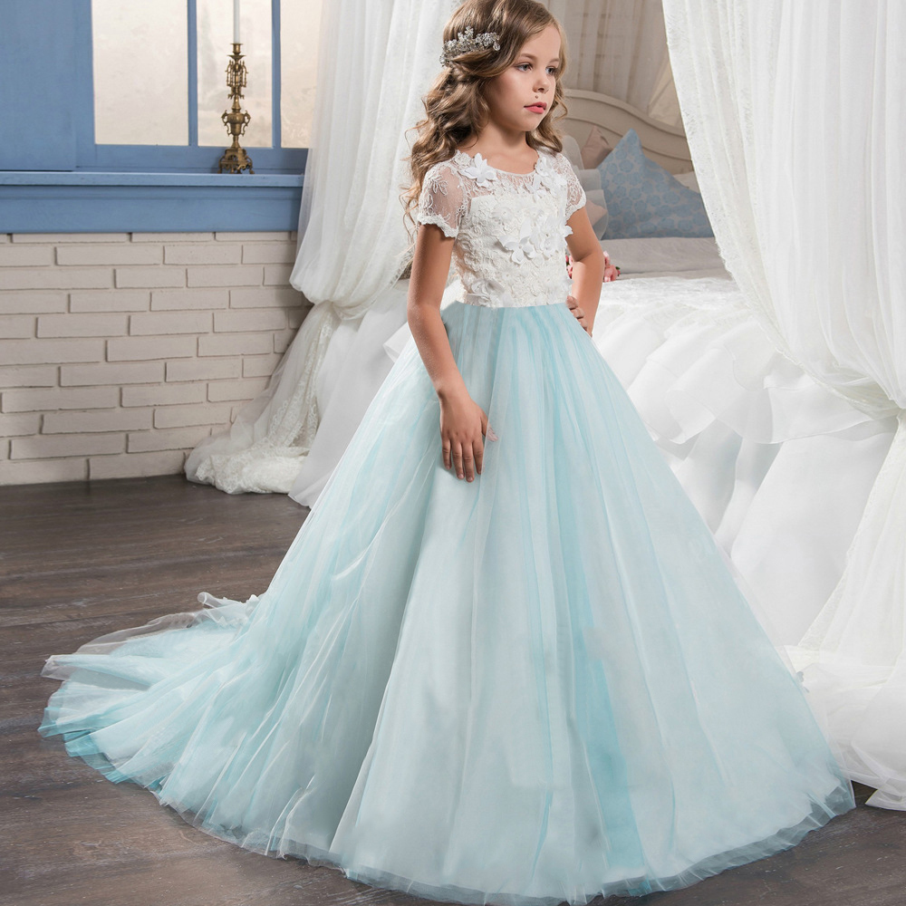 teal childrens bridesmaid dresses