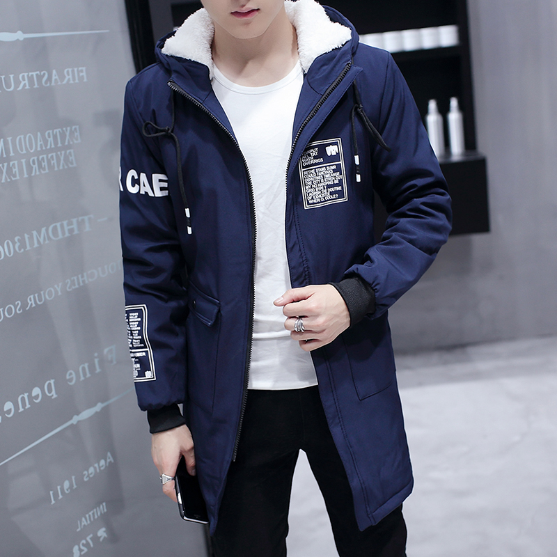 

Male Jacket 2019 Winter Jacket Men Hooded Slim Long Warm Coat Mens Down Parkas Winter