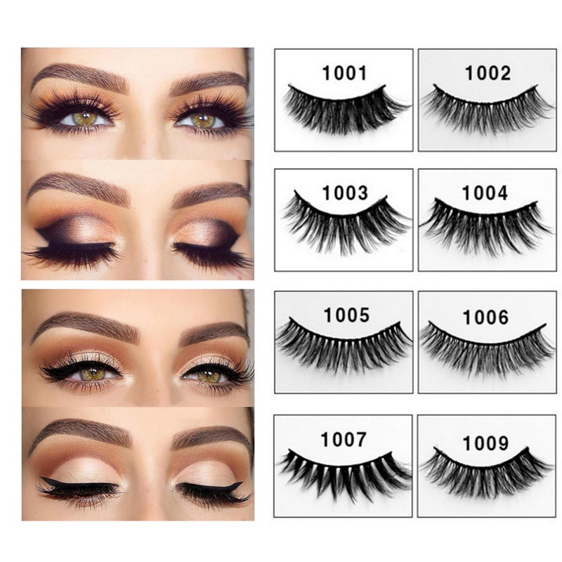 

3D Mink Eyelash Extension Mink Eyelashes 2Pairs Natural Long False Eyelashes Fake Lashes Long Makeup for Beauty Women Eyes