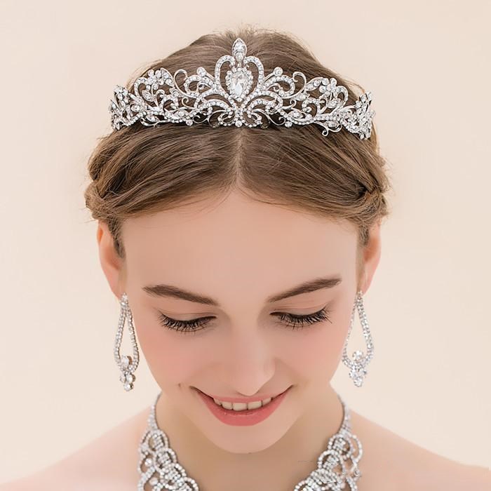 

Wedding Tiaras&Crowns Luxury Rhinestone Bridal Headpieces Perfect Handmade Banquet Party & Events Wedding Accessories